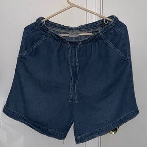 Vintage Erika Petite High Waisted Denim Drawstring Shorts - Size MP